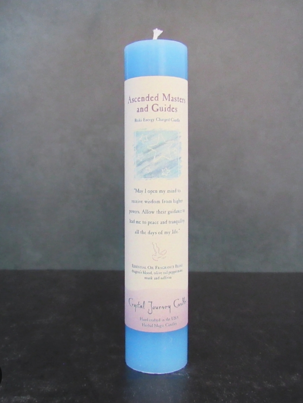 Blue Herbal Magic Pillar Candle Ascend Master And Guide